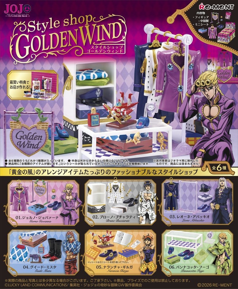 PRE ORDINE - JoJo's Bizarre Adventure Mini Figures Style Shop Golden Wind Blind Box Display (6)