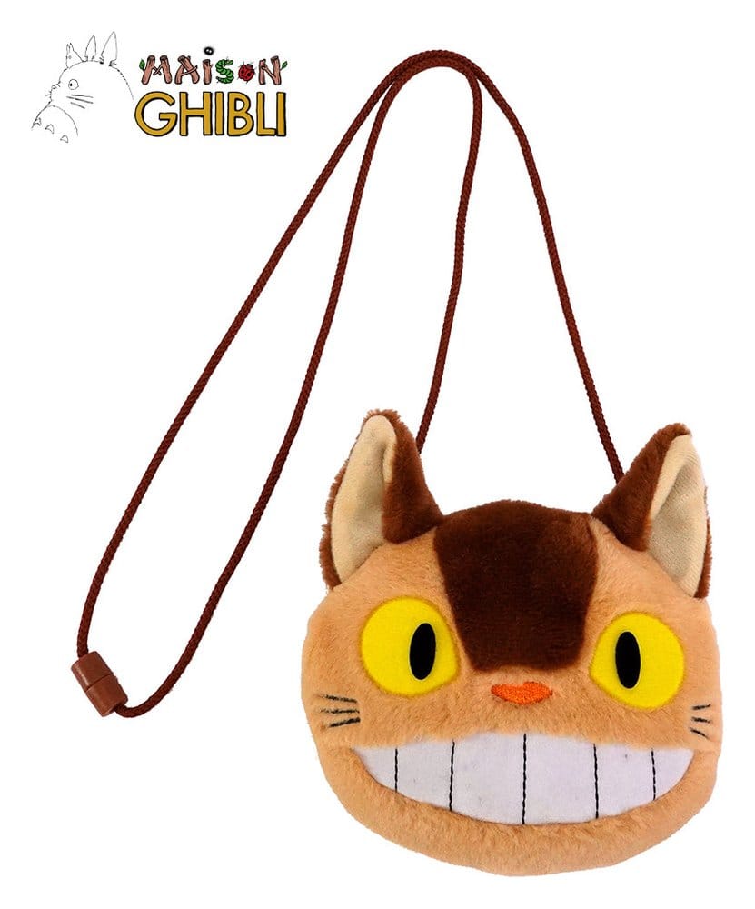 PRE ORDINE - My Neighbor Totoro Plush Pouch with strings Catbus 15 x 14 cm