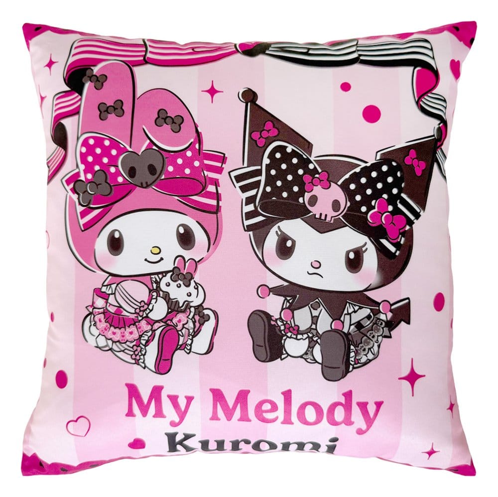 PRE ORDINE - Sanrio Pink Black Party Series Pillow Kuromi & My Melody 35 x 35 cm