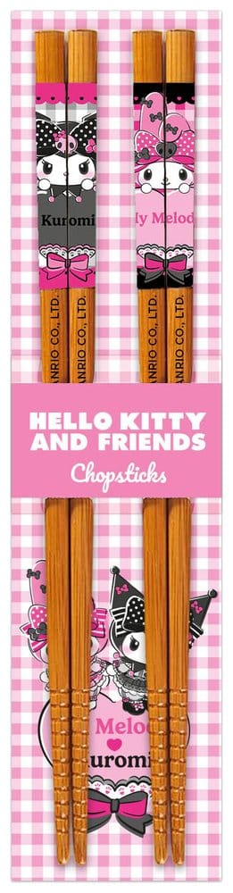PRE ORDINE - Sanrio Pink Black Party Series Chopsticks Hello Kitty Kimono