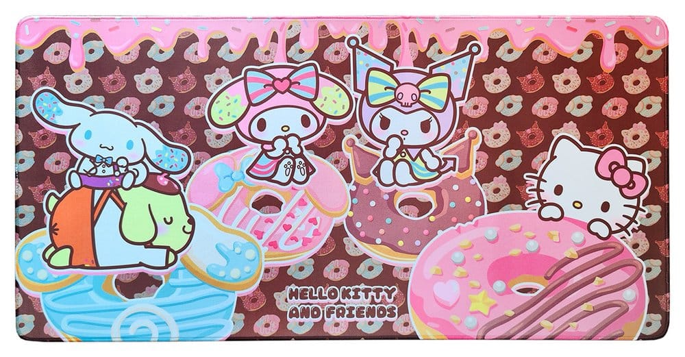 PRE ORDINE - Sanrio Pink Black Party Series XXL Mousepad Hello Kitty & Friends Donuts
