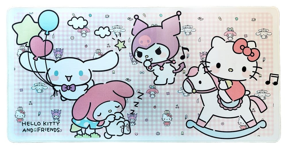 PRE ORDINE - Sanrio Pink Black Party Series XXL Mousepad Hello Kitty & Friends Infant Style