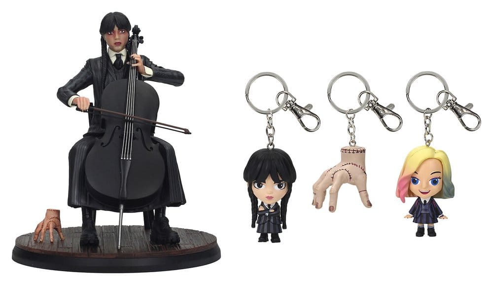 PRE ORDINE - Wednesday Cello Figure with Figurative Keychain 20 cm