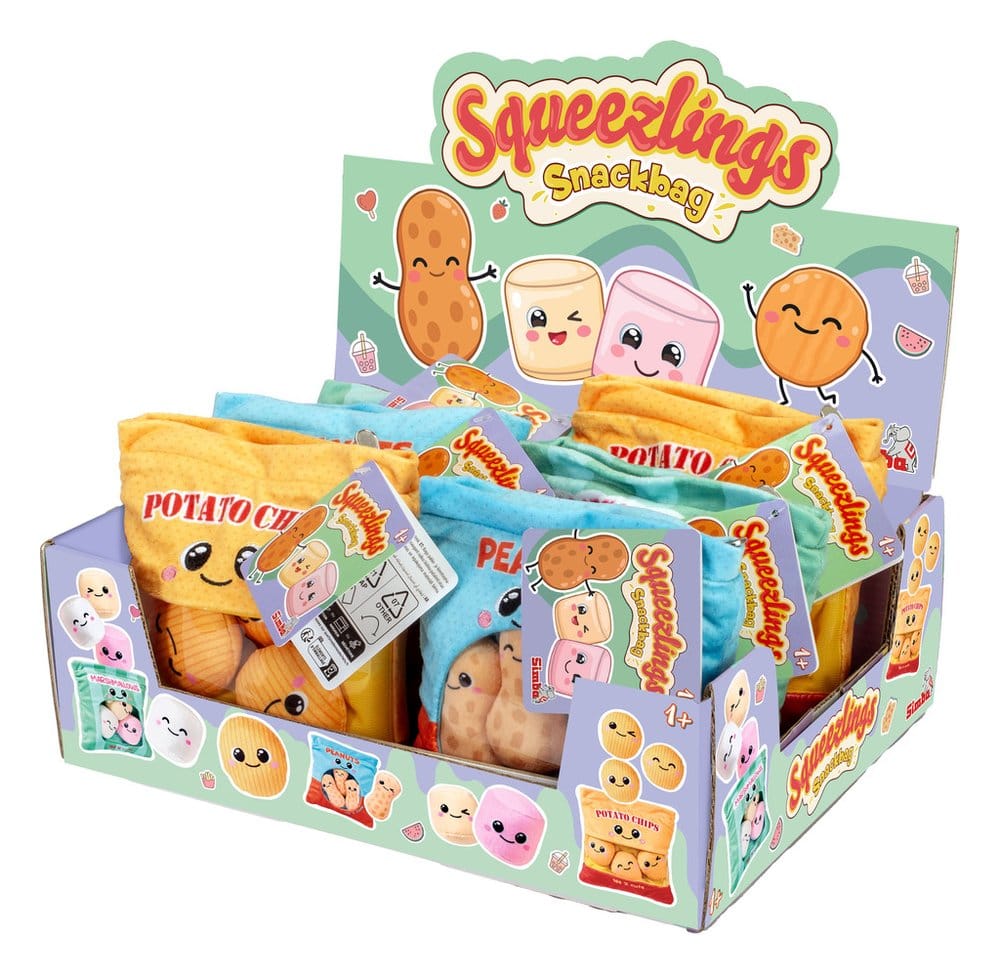 PRE ORDINE - Squeezlings Plush Figure Snackbag 3-Pack Display (6)