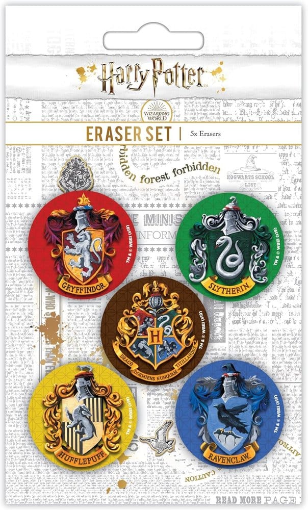 PRE ORDINE - Harry Potter Eraser Set Hogwarts Crests