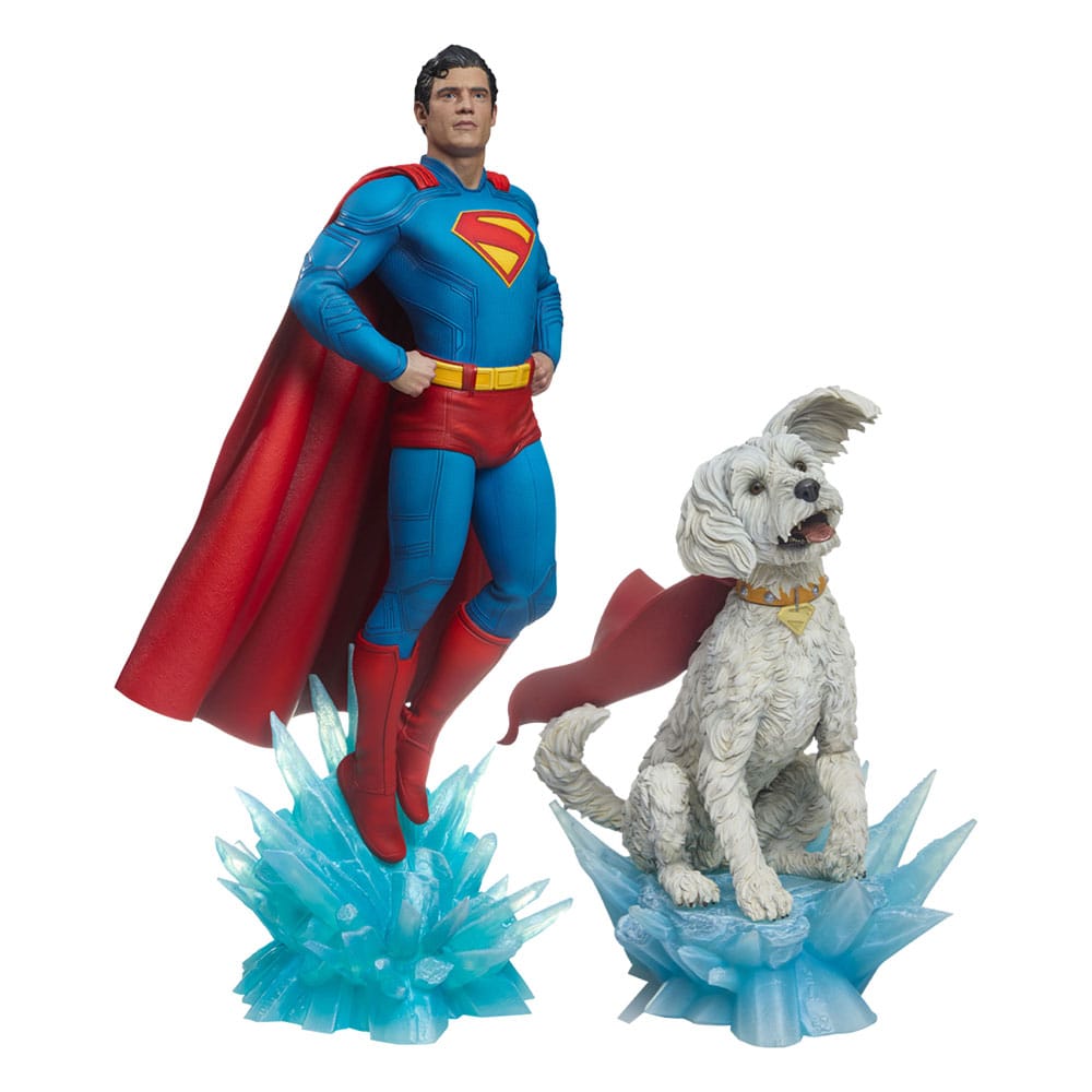 PRE ORDINE - Superman (2025) Premium Format Statues Superman 61 cm & Krypto 23 cm Bundle (2)