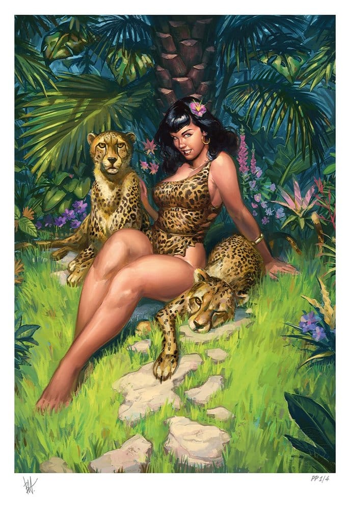 PRE ORDINE - Bettie Page Fine Art Print Jungle Bettie 46 x 61 cm - unframed