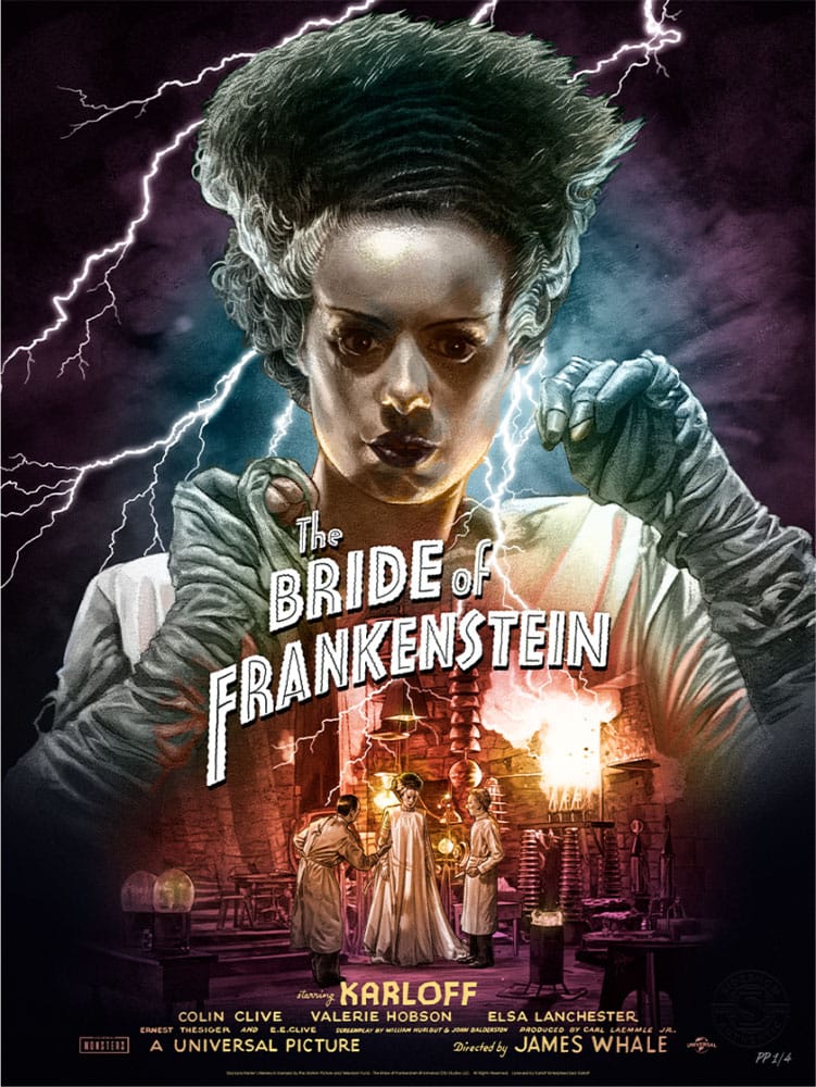 PRE ORDINE - Bride of Frankenstein Art Print Bride of Frankenstein (Color Variant) by Ruiz Burgos 61 x 46 cm - unframed