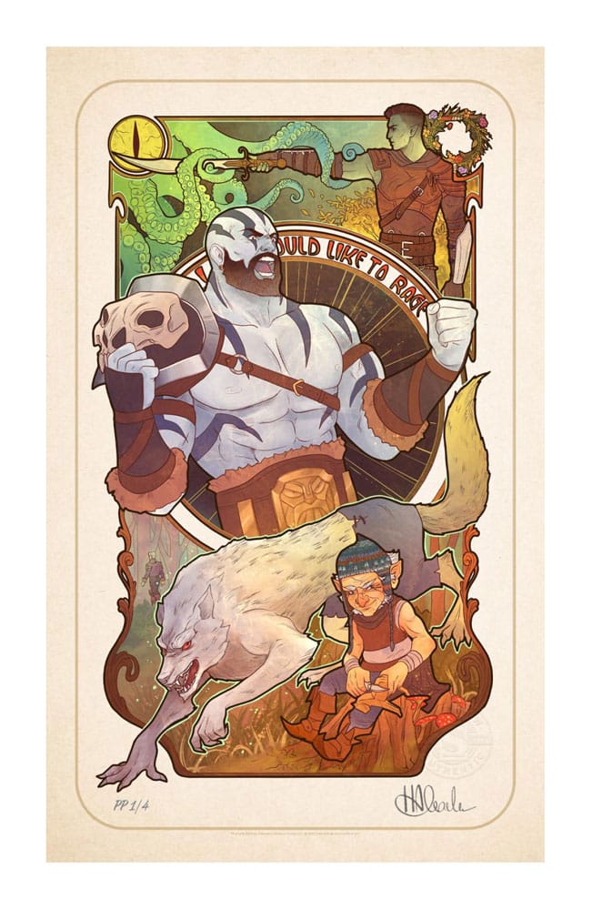 PRE ORDINE - Critical Role Art Print Travis Willingham: 10th Anniversary Art Nouveau Illustrations 46 x 28 cm - unframed