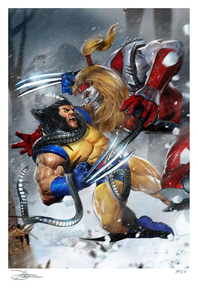 PRE ORDINE - Marvel Fine Art Print Wolverine vs Omega Red 46 x 61 cm - unframed