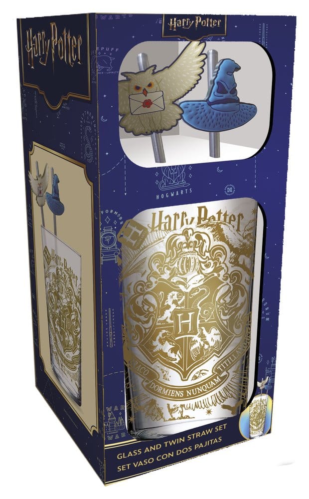 PRE ORDINE - Harry Potter Glass Tumbler with Straws Magic & Mayhem 485 ml