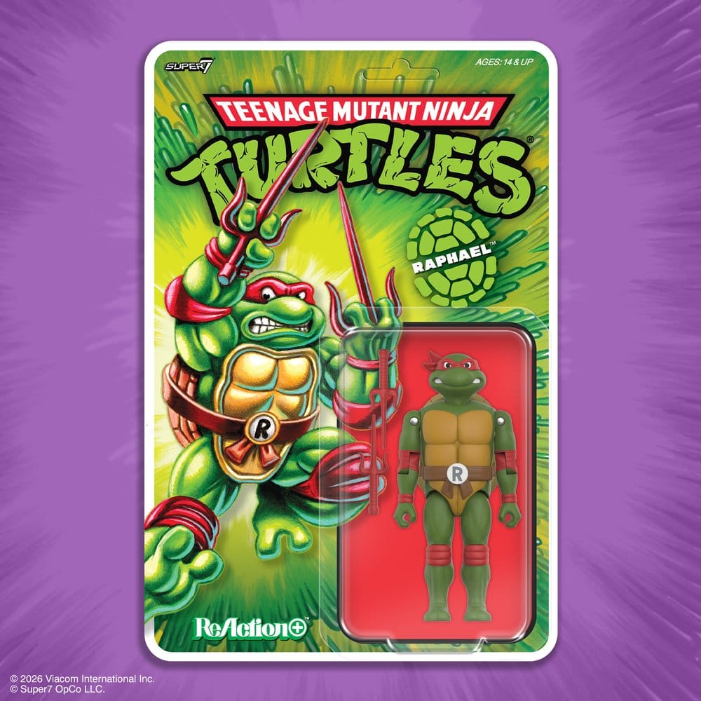PRE ORDINE - Teenage Mutant Ninja Turtles ReAction+ Action Figure Wave 01 Raphael