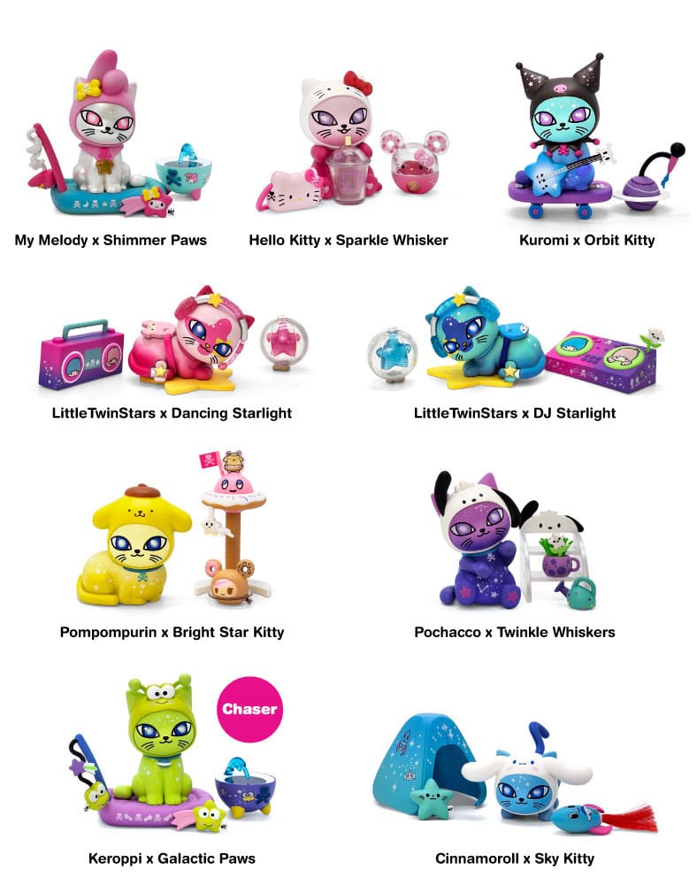 Hello Kitty Blind Box Figures Assortment Galactic Cats x Hello Kitty & Friends 7 cm (8)