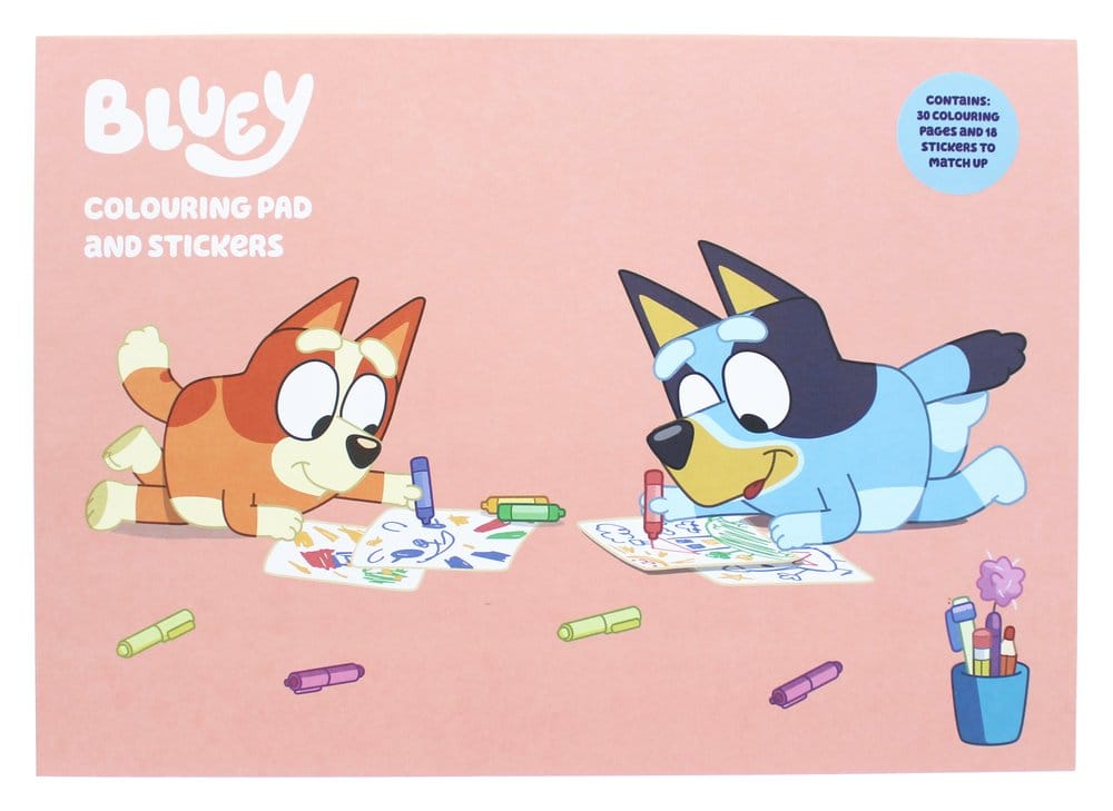 PRE ORDINE - Bluey Colouring Book A4 & Sticker Set
