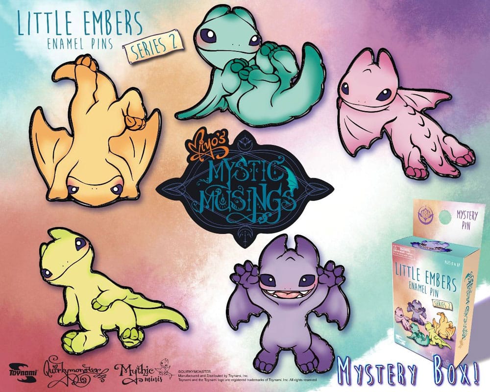 PRE ORDINE - Miyo's Mystic Musings Enamel Pins Little Embers Series 2 5 cm Blind Box Display (10)
