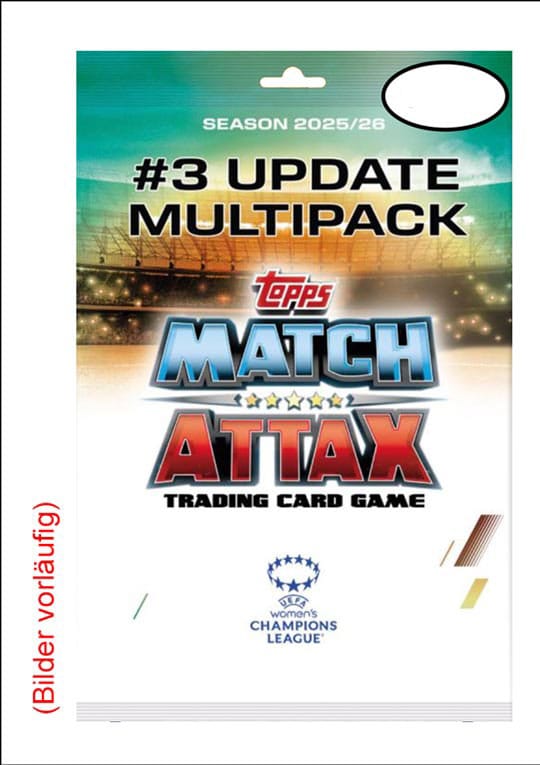 PRE ORDINE - UEFA Women's Champions League Match Attax Trading Cards 2025/26 Mega Multipack Update Queens of Europe *German Version*