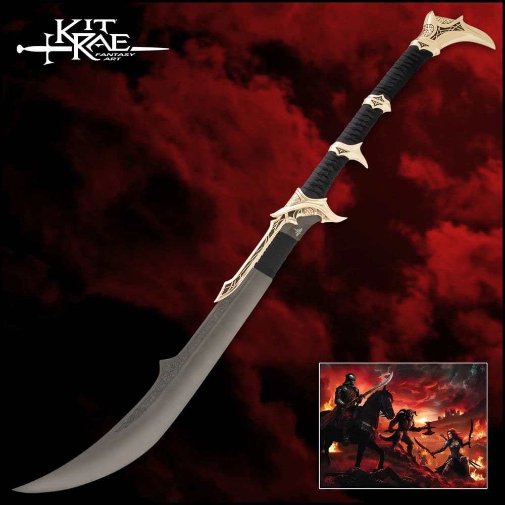 PRE ORDINE - Kit Rae Swords of the Ancients Replica Savathos-Mithrodin War Sword Gold Version 111 cm