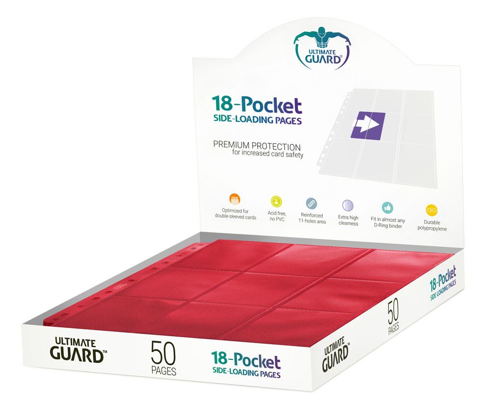 PRE ORDINE - Ultimate Guard 18-Pocket Pages Side-Loading (50) - Red