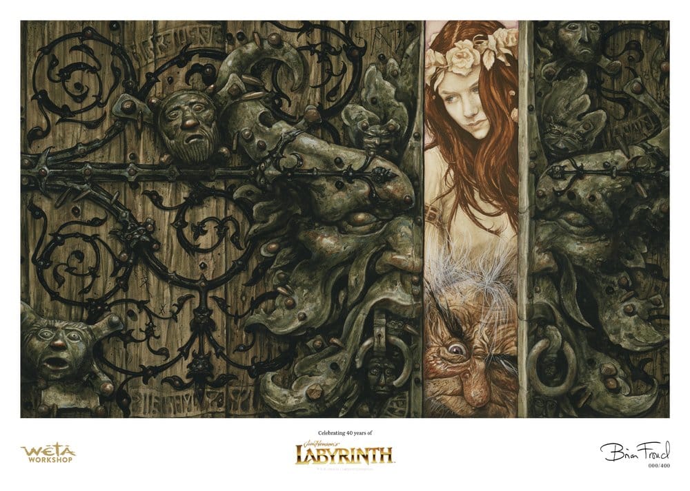 PRE ORDINE - Labyrinth (1986) Printed Art Sarah and Hoggle Navigate the Labyrinth Limited Edition 30 cm