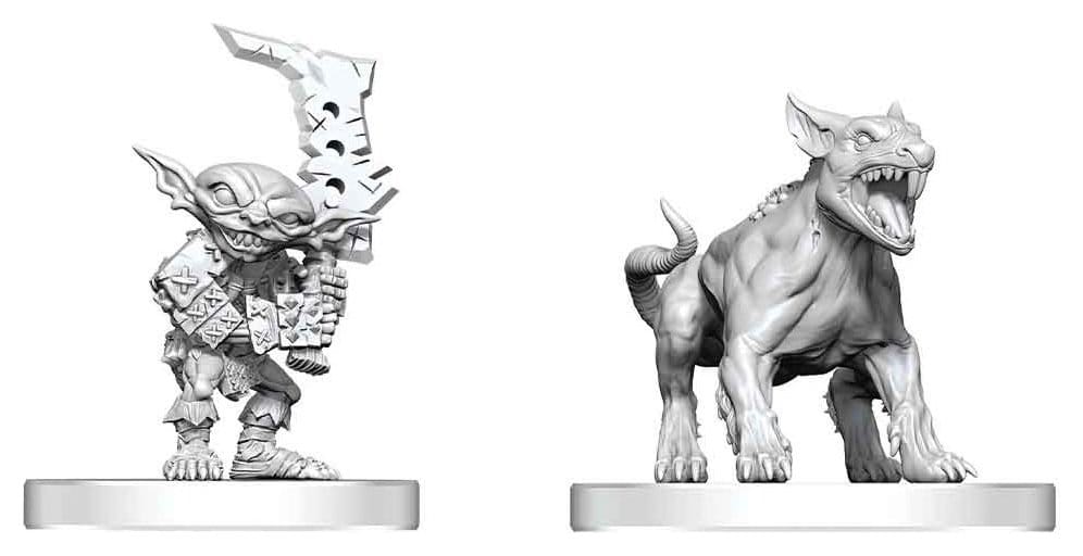PRE ORDINE - Pathfinder Battles Deep Cuts Unpainted Miniature Goblin Commando & Goblin Dog 13 cm