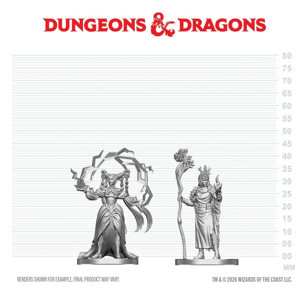 PRE ORDINE - D&D Nolzur's Marvelous Miniatures Mini Figures Human Druid & Elf Sorcerer 13 cm