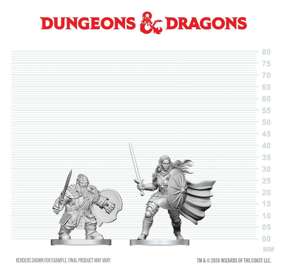 PRE ORDINE - D&D Nolzur's Marvelous Miniatures Mini Figures Dwarf Fighter & Orc Paladin 13 cm