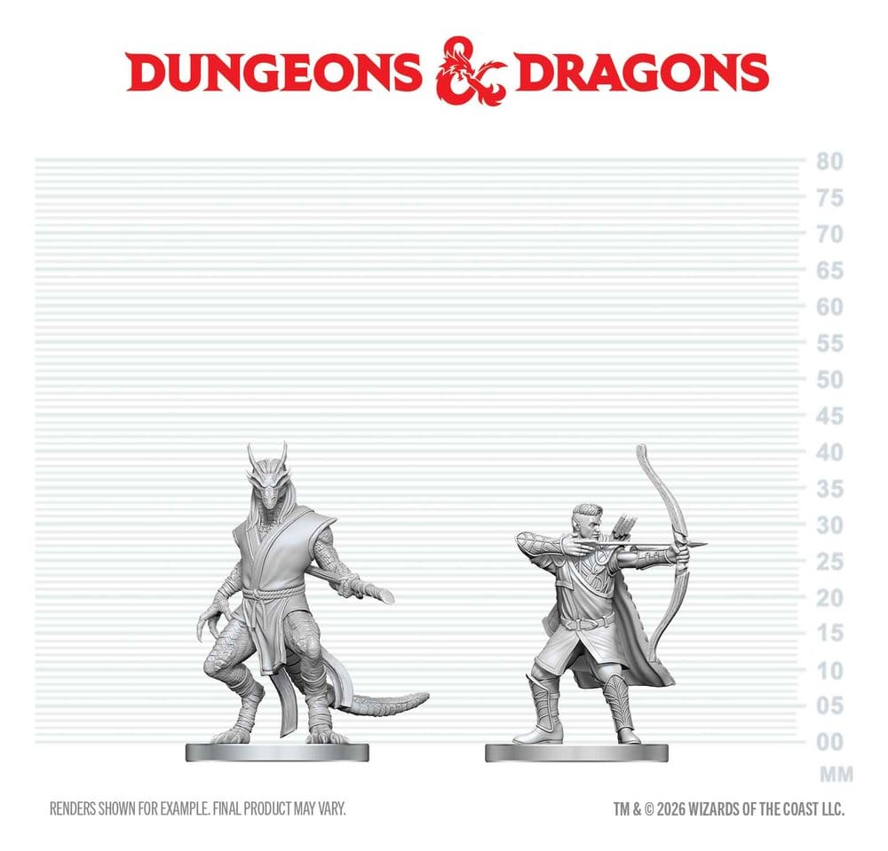 PRE ORDINE - D&D Nolzur's Marvelous Miniatures Mini Figures Elf Ranger & Dragonborn Monk 13 cm