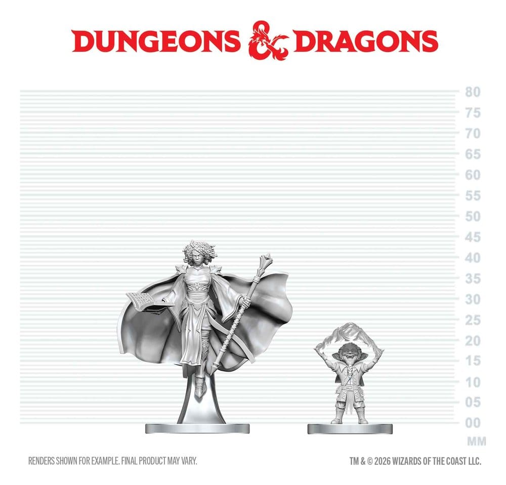 PRE ORDINE - D&D Nolzur's Marvelous Miniatures Mini Figures Gnome Warlock & Aasimar Wizard 13 cm