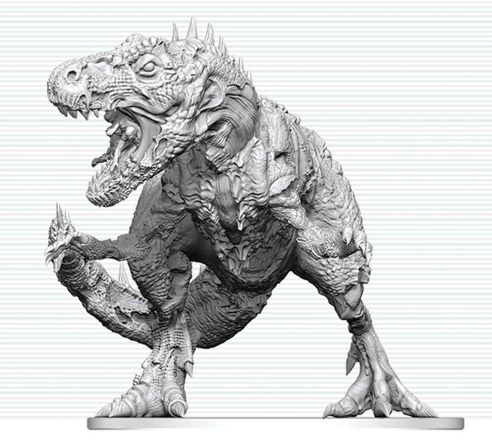 PRE ORDINE - Dungeons & Dragons Nolzur's Marvelous Miniatures Unpainted Miniature Tyrannosaurus Zombie 20 cm