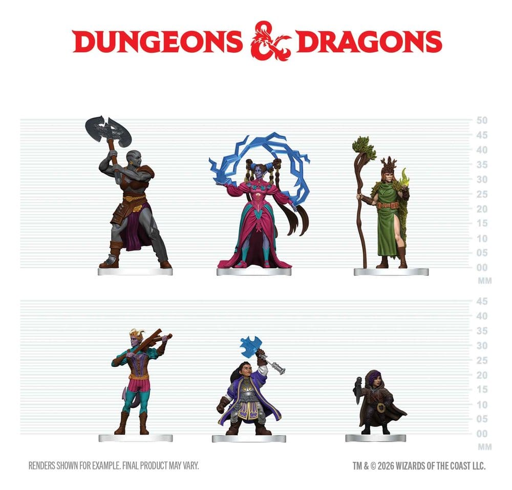 PRE ORDINE - D&D Icons of the Realms Mini Figures Player's Handbook - Spells & Steel Starter Set 20 cm