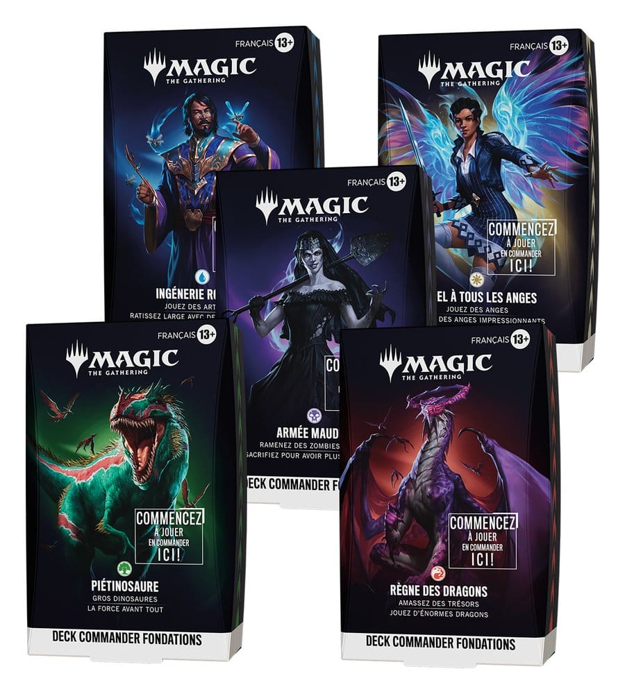 PRE ORDINE - Magic the Gathering Foundations Commander Decks Case (5) french