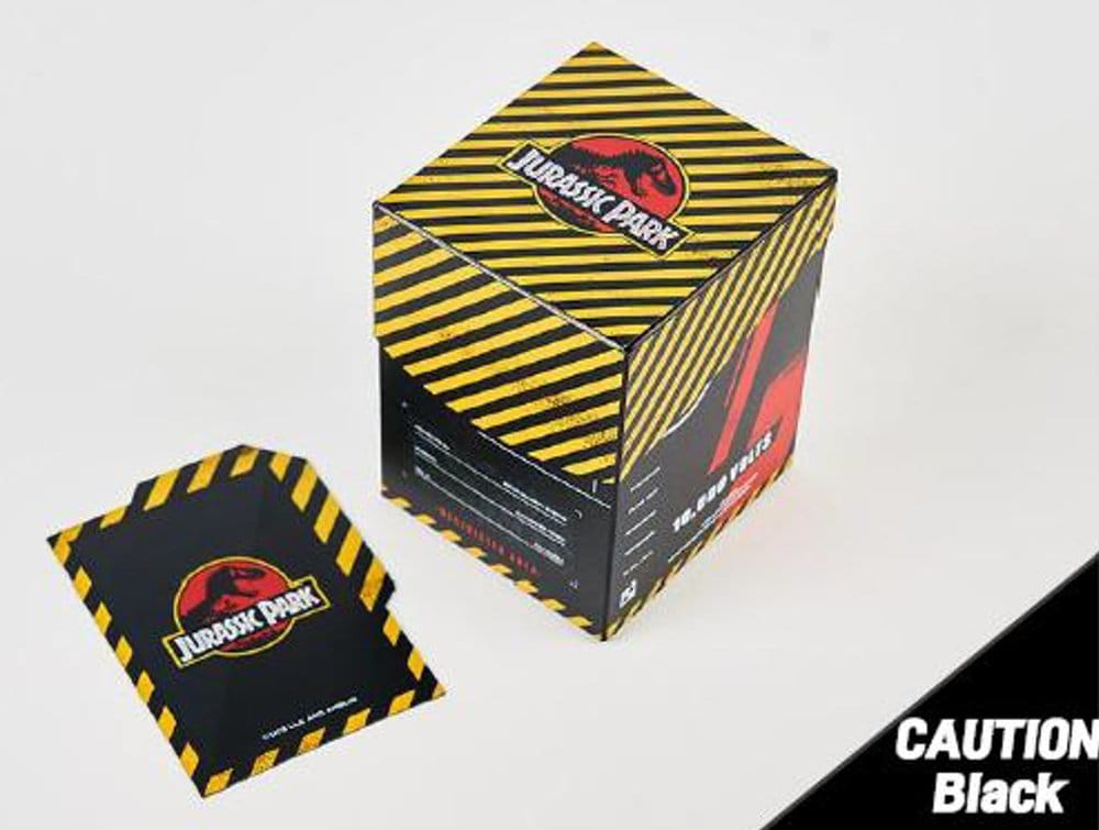 PRE ORDINE - Jurassic Park TCG Deck Case Caution Black 10 cm