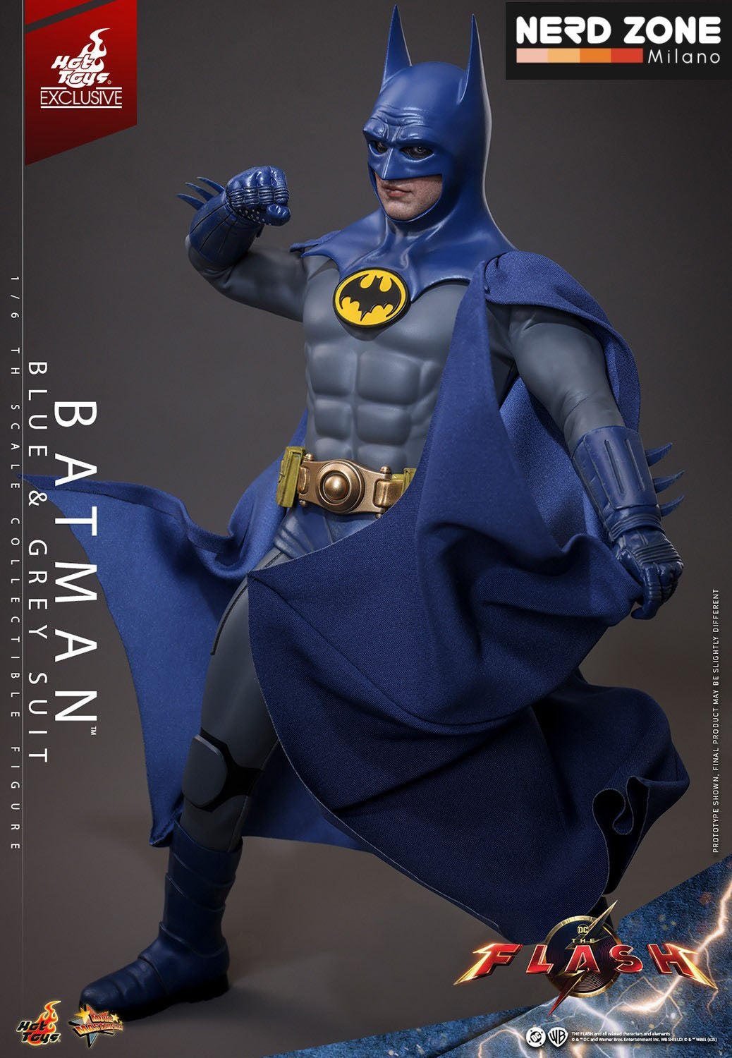 HOT TOYS - The Flash Movie Masterpiece Action Figure 1/6 Batman (Blue & Grey Suit) Limited Edition Hot Toys Exclusive 30 cm MMS834