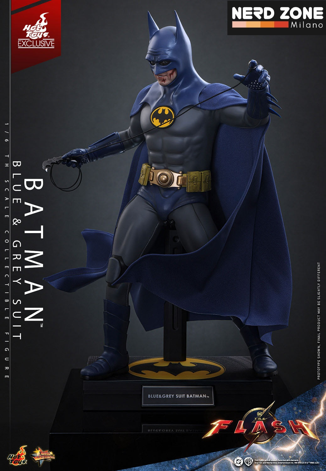 HOT TOYS - The Flash Movie Masterpiece Action Figure 1/6 Batman (Blue & Grey Suit) Limited Edition Hot Toys Exclusive 30 cm MMS834