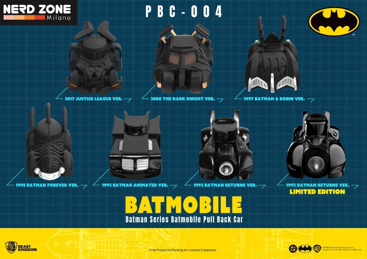 BEAST KINGDOM - Batman Batmobile Pull Back Car Blind Box Set