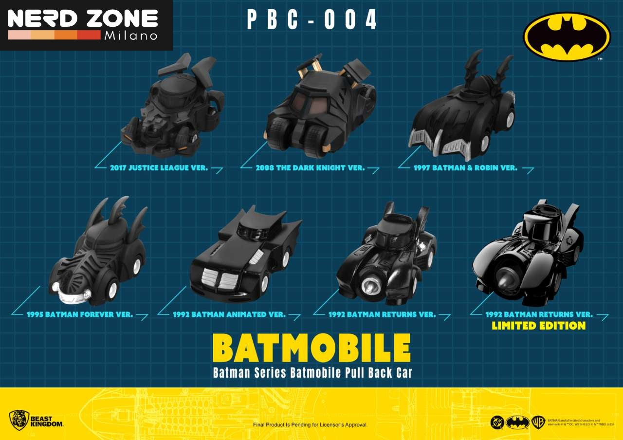 BEAST KINGDOM - Batman Batmobile Pull Back Car Blind Box Set