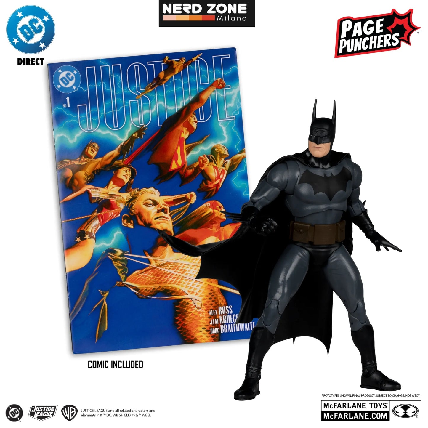 PRE ORDINE MCFARLANE 2025 Dc Direct 7inch Figure With Comic Wave 13 - Batman Alex Ross Justice Comic Book Series