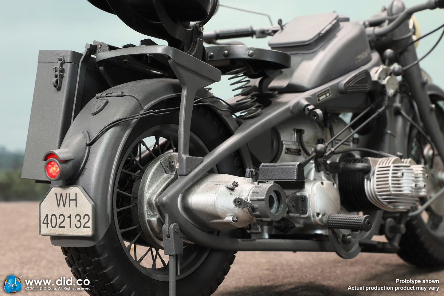 PRE ORDER DID / 3R - E60075G 1/6 WWII German Zündapp KS 750 Motorcycle with Sidecar Grey Version