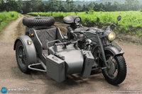 PRE ORDER DID / 3R - E60075G 1/6 WWII German Zündapp KS 750 Motorcycle with Sidecar Grey Version