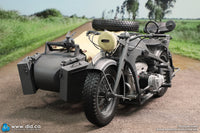 PRE ORDER DID / 3R - E60075G 1/6 WWII German Zündapp KS 750 Motorcycle with Sidecar Grey Version