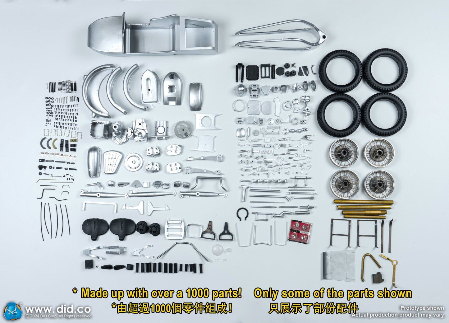 PRE ORDER DID / 3R - E60075G 1/6 WWII German Zündapp KS 750 Motorcycle with Sidecar Grey Version