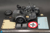 PRE ORDER DID / 3R - E60075G 1/6 WWII German Zündapp KS 750 Motorcycle with Sidecar Grey Version