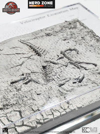 PRE ORDER - ELITE CREATURE COLLECTIBLES - Jurassic Park 3 Velociraptor Excavation Map