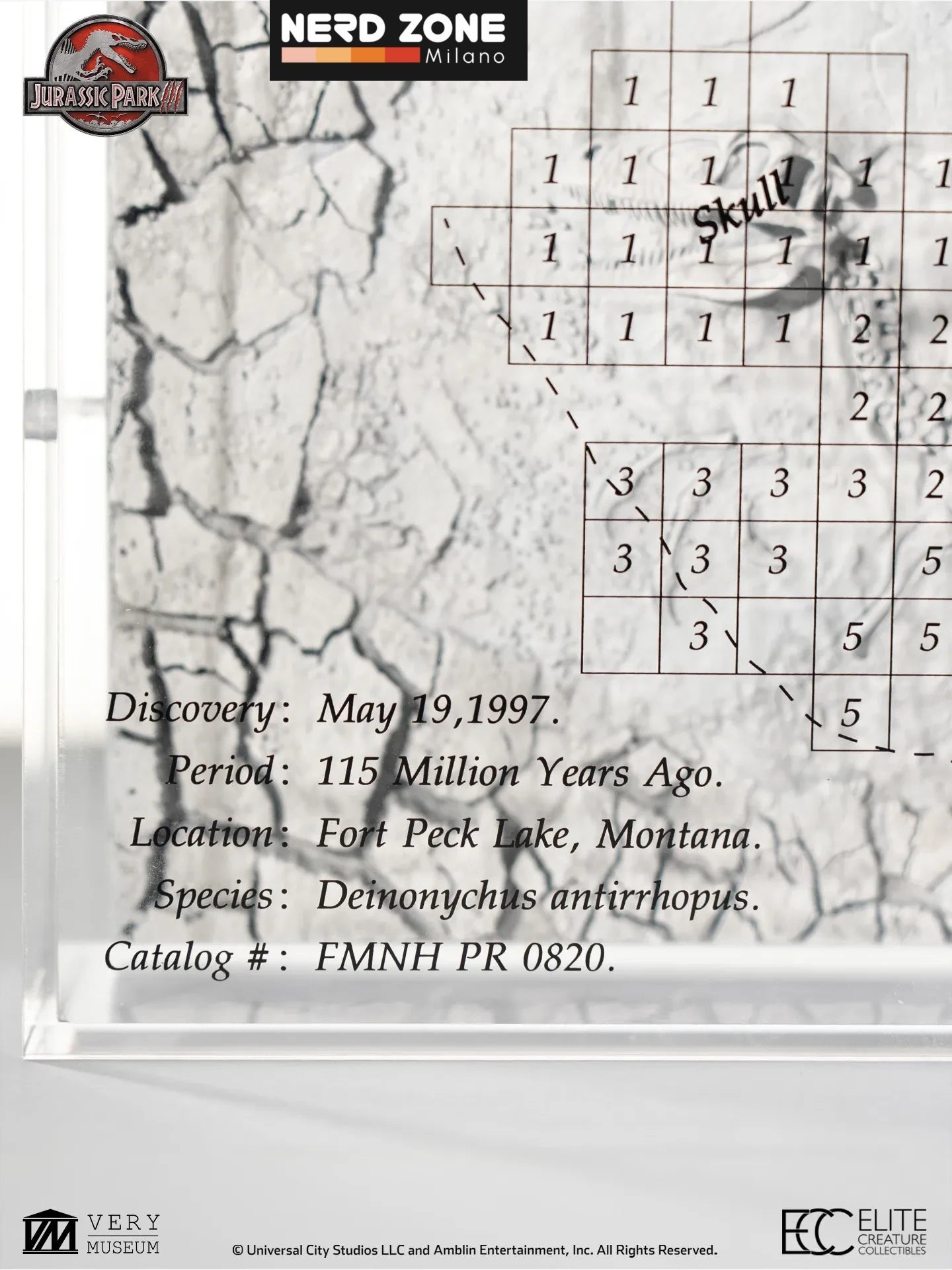 PRE ORDER - ELITE CREATURE COLLECTIBLES - Jurassic Park 3 Velociraptor Excavation Map