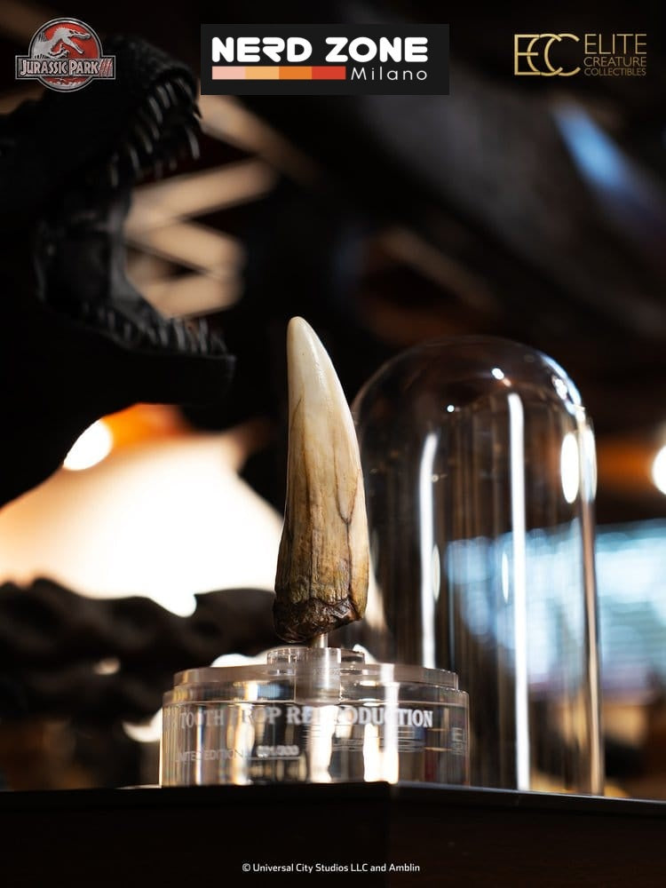 PRE ORDER ELITE CREATURE COLLECTIBLES - Jurassic Park III Prop Replica 1/1 Spinosaurus Tooth 14 cm