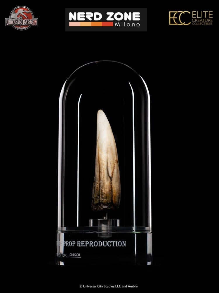 PRE ORDER ELITE CREATURE COLLECTIBLES - Jurassic Park III Prop Replica 1/1 Spinosaurus Tooth 14 cm