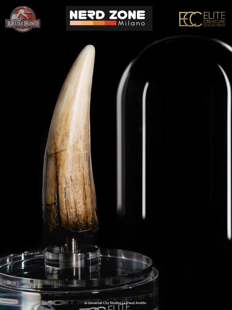 PRE ORDER ELITE CREATURE COLLECTIBLES - Jurassic Park III Prop Replica 1/1 Spinosaurus Tooth 14 cm