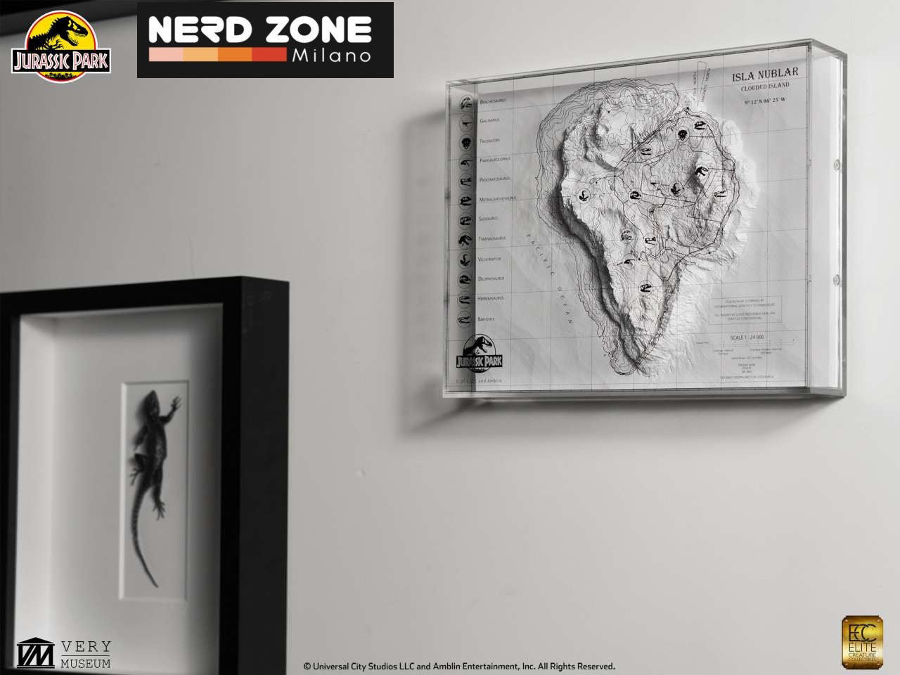 ELITE CREATURE COLLECTIBLES - Jurassic Park Topographic 3d Map Isla Nublar