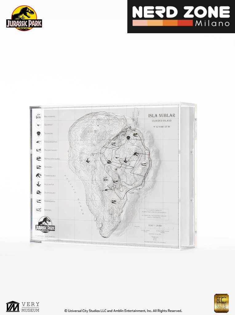 ELITE CREATURE COLLECTIBLES - Jurassic Park Topographic 3d Map Isla Nublar