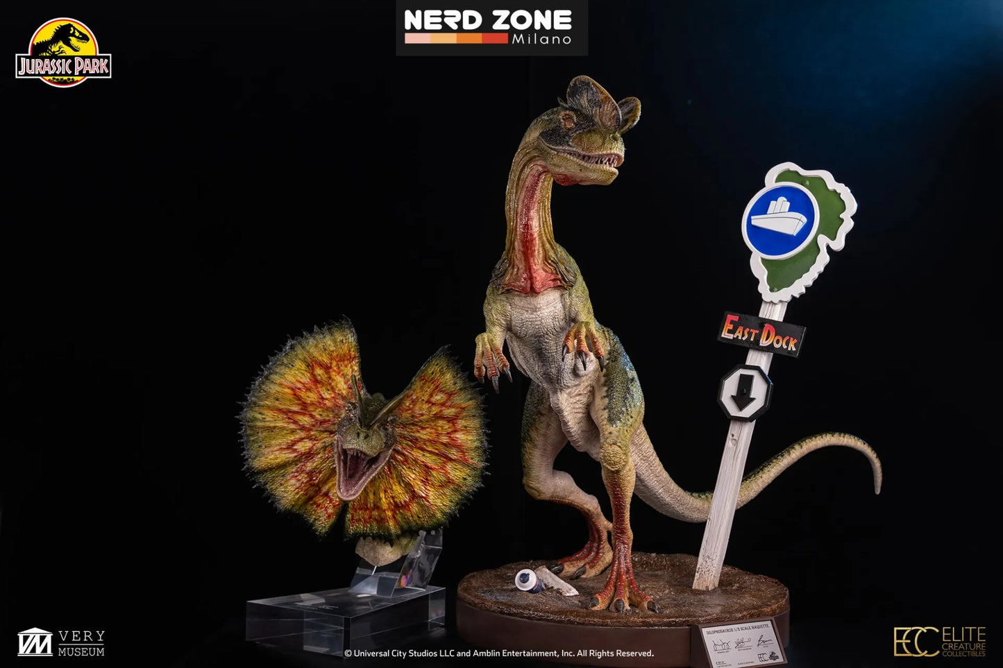 PRE ORDINE - ELITE CREATURE COLLECTIBLES Jurassic Park Dilophosaurus 1/3 Scale Maquette